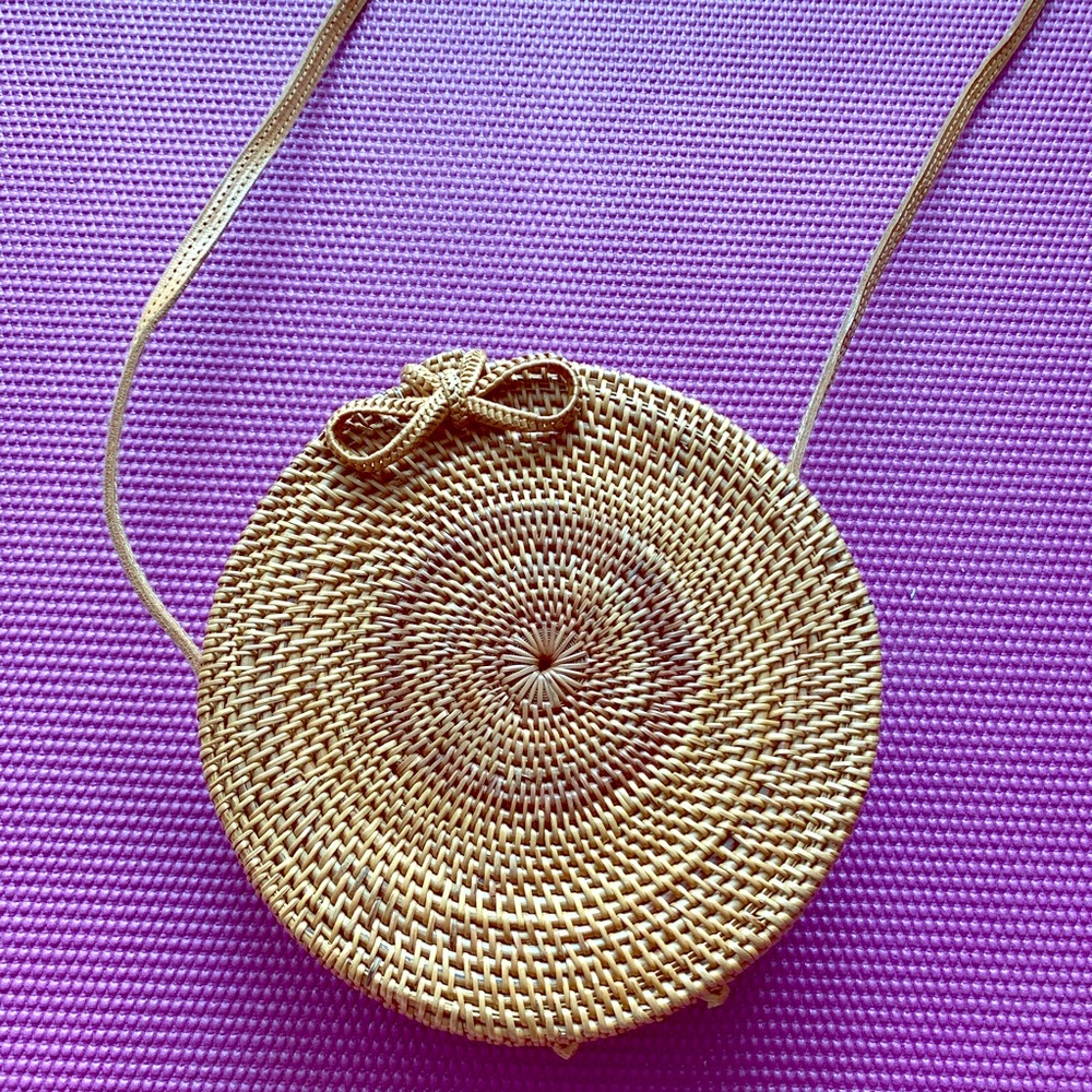 Round Straw Bag - Large, Brown